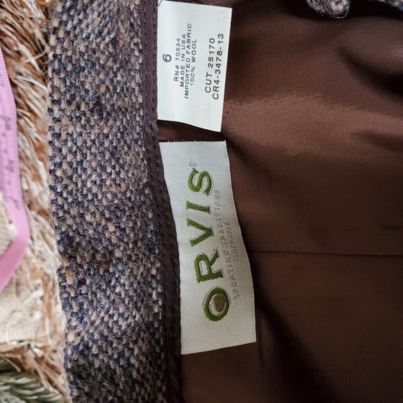 ORVIS wool brown tweed gaucho culotte pants - Picture 4 of 7